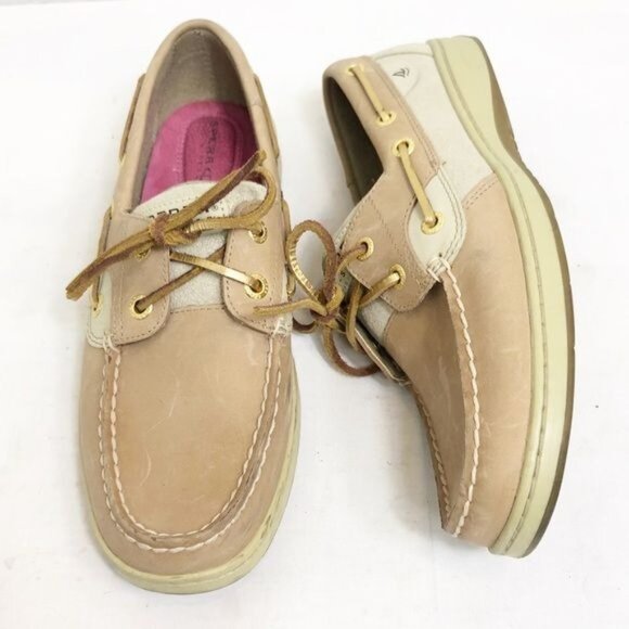 Sperry Top-Sider Angelfish Gold Leather Casual Boat Shoes Slip-On Loafers Size 7 - Picture 6 of 12